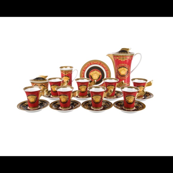 Rosenthal/ Versace 20 piece red Medusa coffee set. - Picture 4 of 8